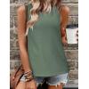 imageZeagoo Tank Tops for Women Sleeveless Eyelet Shirts High Neck Cute Summer Top Loose Fit SXXLGreen