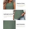 imageZeagoo Tank Tops for Women Sleeveless Eyelet Shirts High Neck Cute Summer Top Loose Fit SXXLGreen