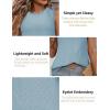 imageZeagoo Tank Tops for Women Sleeveless Eyelet Shirts High Neck Cute Summer Top Loose Fit SXXLLight Blue