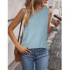imageZeagoo Tank Tops for Women Sleeveless Eyelet Shirts High Neck Cute Summer Top Loose Fit SXXLLight Blue