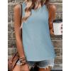 imageZeagoo Tank Tops for Women Sleeveless Eyelet Shirts High Neck Cute Summer Top Loose Fit SXXLLight Blue