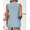 imageZeagoo Tank Tops for Women Sleeveless Eyelet Shirts High Neck Cute Summer Top Loose Fit SXXLLight Blue