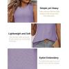 imageZeagoo Tank Tops for Women Sleeveless Eyelet Shirts High Neck Cute Summer Top Loose Fit SXXLPurple