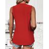 imageZeagoo Tank Tops for Women Sleeveless Eyelet Shirts High Neck Cute Summer Top Loose Fit SXXLRed