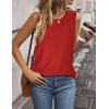 imageZeagoo Tank Tops for Women Sleeveless Eyelet Shirts High Neck Cute Summer Top Loose Fit SXXLRed
