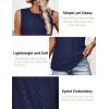 imageZeagoo Tank Tops for Women Sleeveless Eyelet Shirts High Neck Cute Summer Top Loose Fit SXXLZnavy Blue