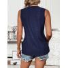 imageZeagoo Tank Tops for Women Sleeveless Eyelet Shirts High Neck Cute Summer Top Loose Fit SXXLZnavy Blue