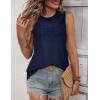 imageZeagoo Tank Tops for Women Sleeveless Eyelet Shirts High Neck Cute Summer Top Loose Fit SXXLZnavy Blue
