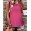 imageZeagoo Tank Tops for Women Sleeveless Eyelet Shirts High Neck Cute Summer Top Loose Fit SXXLZrose Red