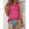 imageZeagoo Tank Tops for Women Sleeveless Eyelet Shirts High Neck Cute Summer Top Loose Fit SXXLZrose Red