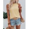 imageZeagoo Tank Tops for Women Sleeveless Eyelet Shirts High Neck Cute Summer Top Loose Fit SXXLZyellow