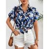 imageZeagoo Womens Hawaiian Button Down Shirts Casual Short Sleeve Floral Tropical Print Summer Blouse Tunic TopAzw38