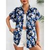imageZeagoo Womens Hawaiian Button Down Shirts Casual Short Sleeve Floral Tropical Print Summer Blouse Tunic TopAzw38
