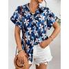imageZeagoo Womens Hawaiian Button Down Shirts Casual Short Sleeve Floral Tropical Print Summer Blouse Tunic TopAzw38