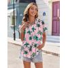 imageZeagoo Womens Hawaiian Button Down Shirts Casual Short Sleeve Floral Tropical Print Summer Blouse Tunic TopAzw47