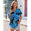 imageZeagoo Womens Hawaiian Button Down Shirts Casual Short Sleeve Floral Tropical Print Summer Blouse Tunic TopCp5