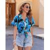 imageZeagoo Womens Hawaiian Button Down Shirts Casual Short Sleeve Floral Tropical Print Summer Blouse Tunic TopCp5