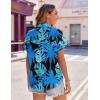 imageZeagoo Womens Hawaiian Button Down Shirts Casual Short Sleeve Floral Tropical Print Summer Blouse Tunic TopCp5