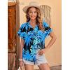imageZeagoo Womens Hawaiian Button Down Shirts Casual Short Sleeve Floral Tropical Print Summer Blouse Tunic TopCp5