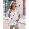 imageZeagoo Womens Hawaiian Button Down Shirts Casual Short Sleeve Floral Tropical Print Summer Blouse Tunic TopDh6