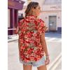 imageZeagoo Womens Hawaiian Button Down Shirts Casual Short Sleeve Floral Tropical Print Summer Blouse Tunic TopDh672