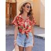 imageZeagoo Womens Hawaiian Button Down Shirts Casual Short Sleeve Floral Tropical Print Summer Blouse Tunic TopDh672