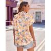 imageZeagoo Womens Hawaiian Button Down Shirts Casual Short Sleeve Floral Tropical Print Summer Blouse Tunic TopDh673