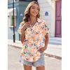 imageZeagoo Womens Hawaiian Button Down Shirts Casual Short Sleeve Floral Tropical Print Summer Blouse Tunic TopDh673