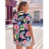 imageZeagoo Womens Hawaiian Button Down Shirts Casual Short Sleeve Floral Tropical Print Summer Blouse Tunic TopHf60