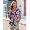 imageZeagoo Womens Hawaiian Button Down Shirts Casual Short Sleeve Floral Tropical Print Summer Blouse Tunic TopHf60