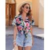 imageZeagoo Womens Hawaiian Button Down Shirts Casual Short Sleeve Floral Tropical Print Summer Blouse Tunic TopHf60