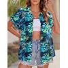 imageZeagoo Womens Hawaiian Button Down Shirts Casual Short Sleeve Floral Tropical Print Summer Blouse Tunic TopHp17