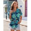 imageZeagoo Womens Hawaiian Button Down Shirts Casual Short Sleeve Floral Tropical Print Summer Blouse Tunic TopHp17
