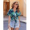 imageZeagoo Womens Hawaiian Button Down Shirts Casual Short Sleeve Floral Tropical Print Summer Blouse Tunic TopHp17
