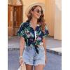imageZeagoo Womens Hawaiian Button Down Shirts Casual Short Sleeve Floral Tropical Print Summer Blouse Tunic TopHp25