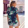 imageZeagoo Womens Hawaiian Button Down Shirts Casual Short Sleeve Floral Tropical Print Summer Blouse Tunic TopHp25
