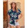 imageZeagoo Womens Hawaiian Button Down Shirts Casual Short Sleeve Floral Tropical Print Summer Blouse Tunic TopHp25