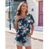 imageZeagoo Womens Hawaiian Button Down Shirts Casual Short Sleeve Floral Tropical Print Summer Blouse Tunic TopHp25
