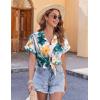 imageZeagoo Womens Hawaiian Button Down Shirts Casual Short Sleeve Floral Tropical Print Summer Blouse Tunic TopMulticolor 637