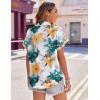 imageZeagoo Womens Hawaiian Button Down Shirts Casual Short Sleeve Floral Tropical Print Summer Blouse Tunic TopMulticolor 637