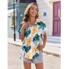 imageZeagoo Womens Hawaiian Button Down Shirts Casual Short Sleeve Floral Tropical Print Summer Blouse Tunic TopMulticolor 637