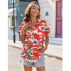 imageZeagoo Womens Hawaiian Button Down Shirts Casual Short Sleeve Floral Tropical Print Summer Blouse Tunic TopSd259