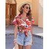 imageZeagoo Womens Hawaiian Button Down Shirts Casual Short Sleeve Floral Tropical Print Summer Blouse Tunic TopSd259