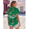imageZeagoo Womens Hawaiian Button Down Shirts Casual Short Sleeve Floral Tropical Print Summer Blouse Tunic TopSd290