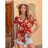 imageZeagoo Womens Hawaiian Button Down Shirts Casual Short Sleeve Floral Tropical Print Summer Blouse Tunic TopSf30