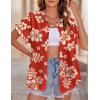 imageZeagoo Womens Hawaiian Button Down Shirts Casual Short Sleeve Floral Tropical Print Summer Blouse Tunic TopSf30