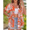 imageZeagoo Womens Hawaiian Button Down Shirts Casual Short Sleeve Floral Tropical Print Summer Blouse Tunic TopSp17