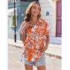 imageZeagoo Womens Hawaiian Button Down Shirts Casual Short Sleeve Floral Tropical Print Summer Blouse Tunic TopSp17