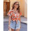 imageZeagoo Womens Hawaiian Button Down Shirts Casual Short Sleeve Floral Tropical Print Summer Blouse Tunic TopSp17