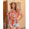 imageZeagoo Womens Hawaiian Button Down Shirts Casual Short Sleeve Floral Tropical Print Summer Blouse Tunic TopSp17